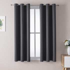 Grommet Blackout Curtains Set for Bedroom & Living Room