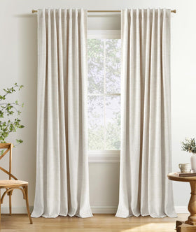 100% Blackout Linen Curtains for Bedroom
