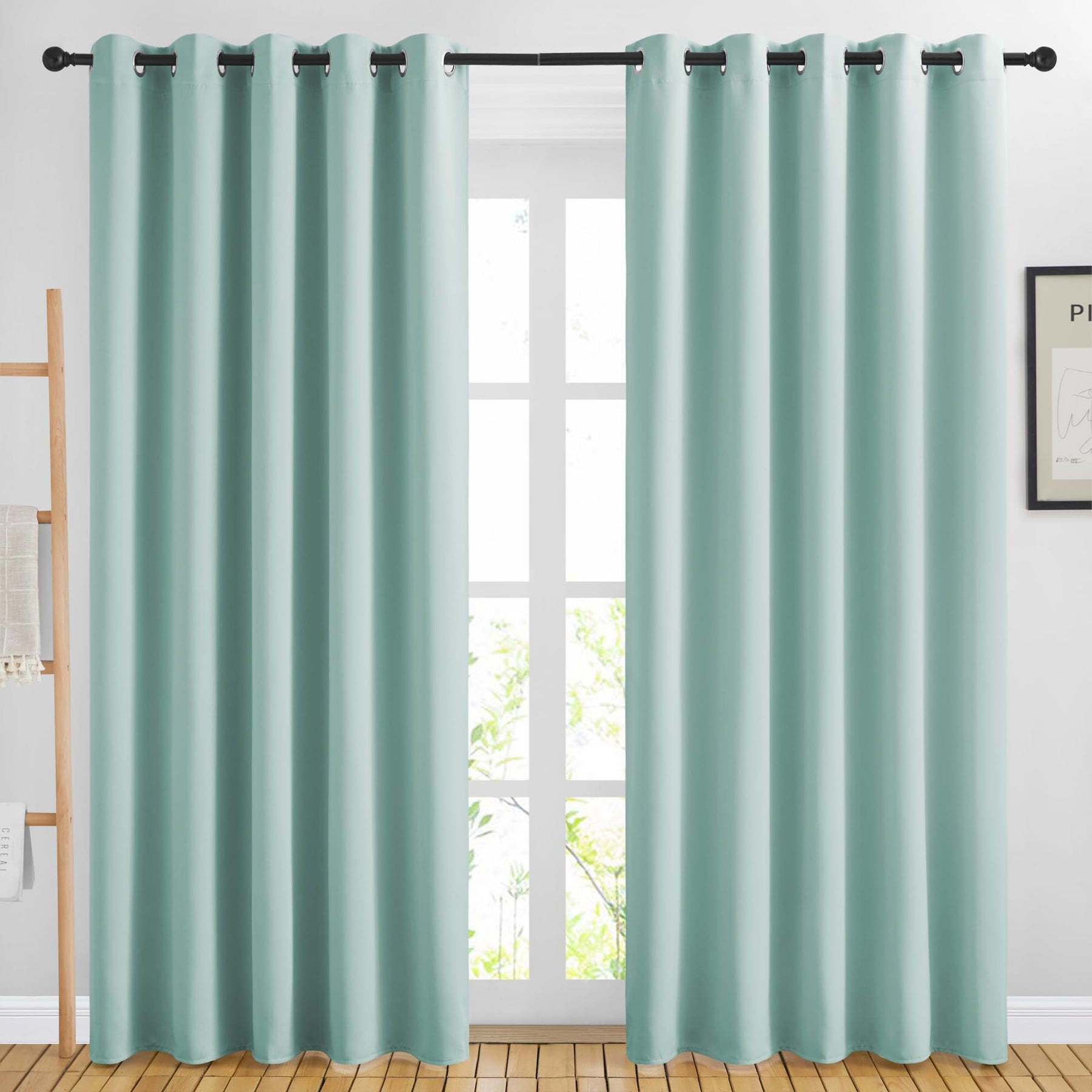 Grommet Blackout Curtains Set for Windows