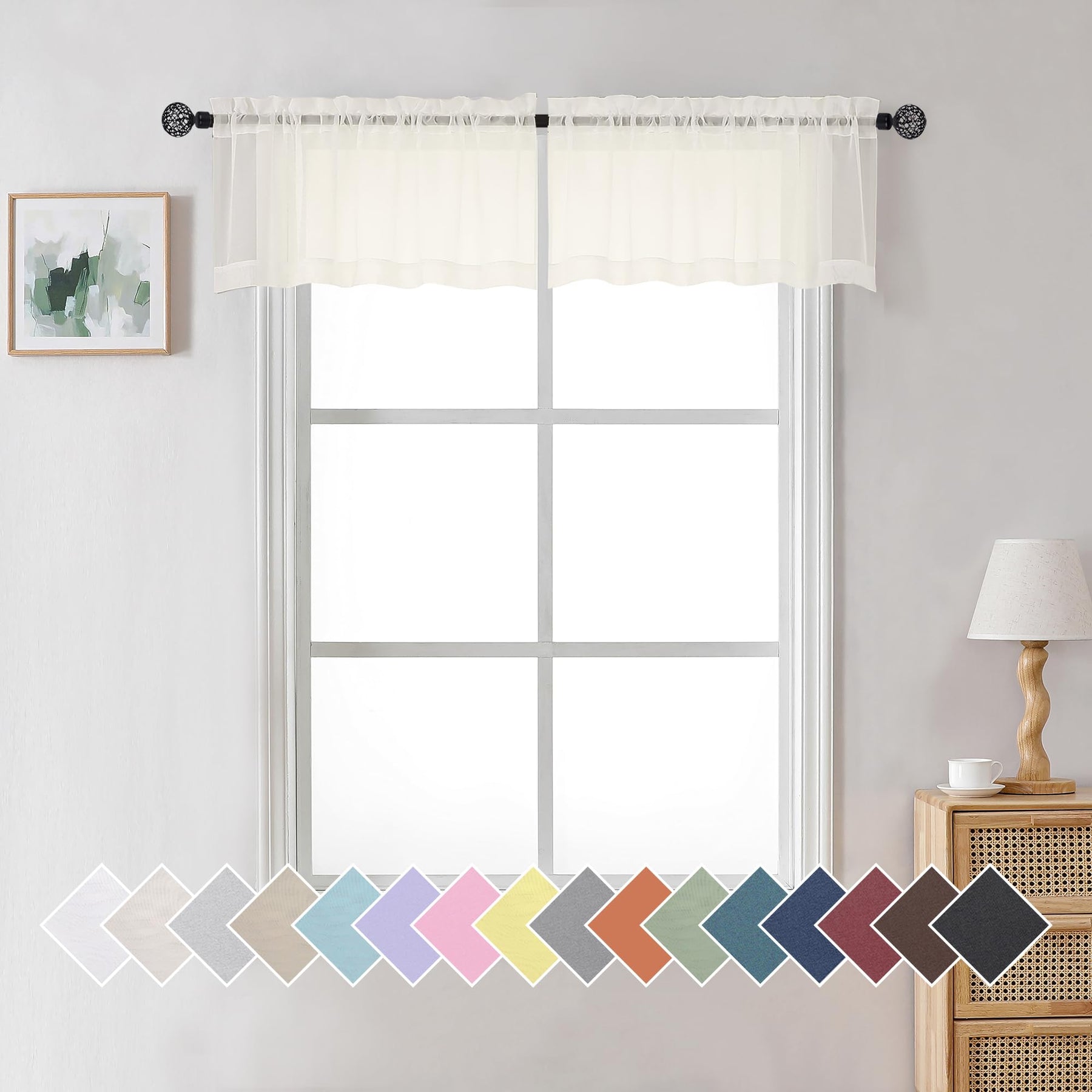 Airy Sheer Voile Curtains Set for Living Room & Bedroom