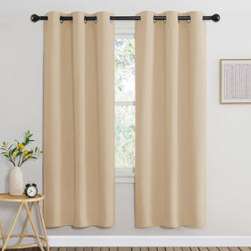 Grommet Blackout Curtains Set for Windows