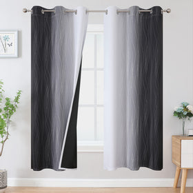 Estelar Textiler Ombre Blackout Curtains for Bedroom 2 Panels Set