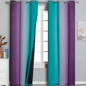 Estelar Textiler Ombre Blackout Curtains for Bedroom 2 Panels Set