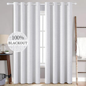 100% Blackout Linen Curtains for Bedroom & Living Room