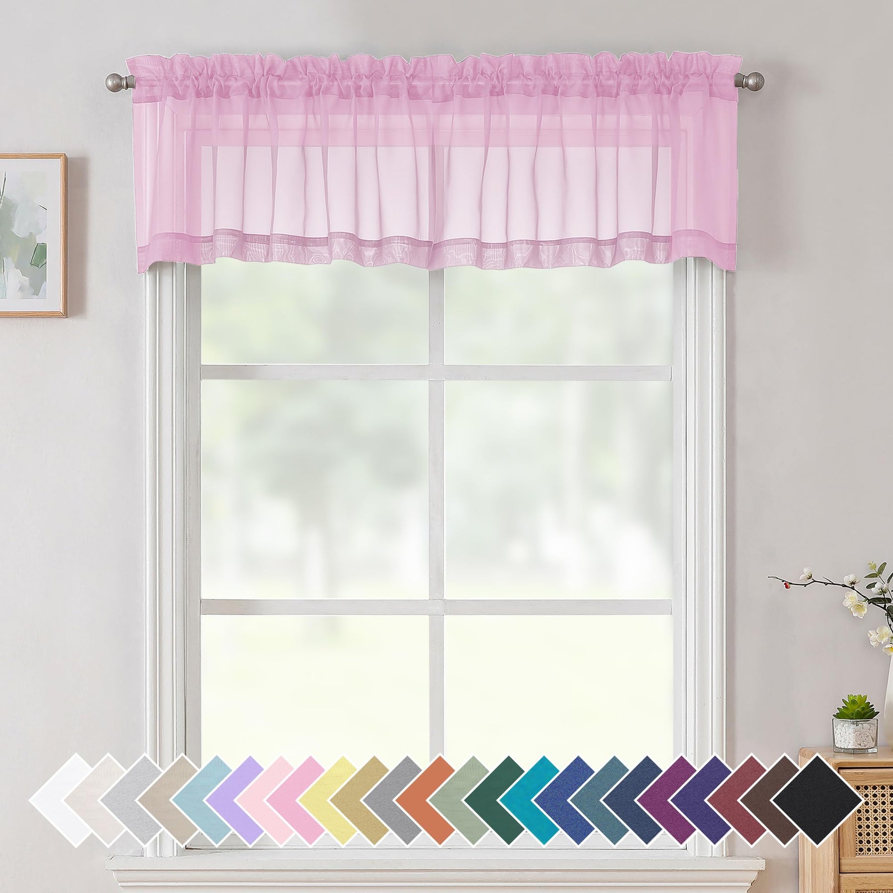 Airy Sheer Voile Curtains Set for Living Room & Bedroom