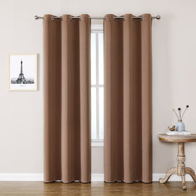 Grommet Blackout Curtains Set for Bedroom & Living Room