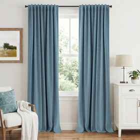 100% Blackout Linen Curtains for Bedroom