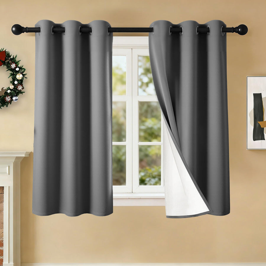 100% Blackout Thermal Insulated Grommet Curtains