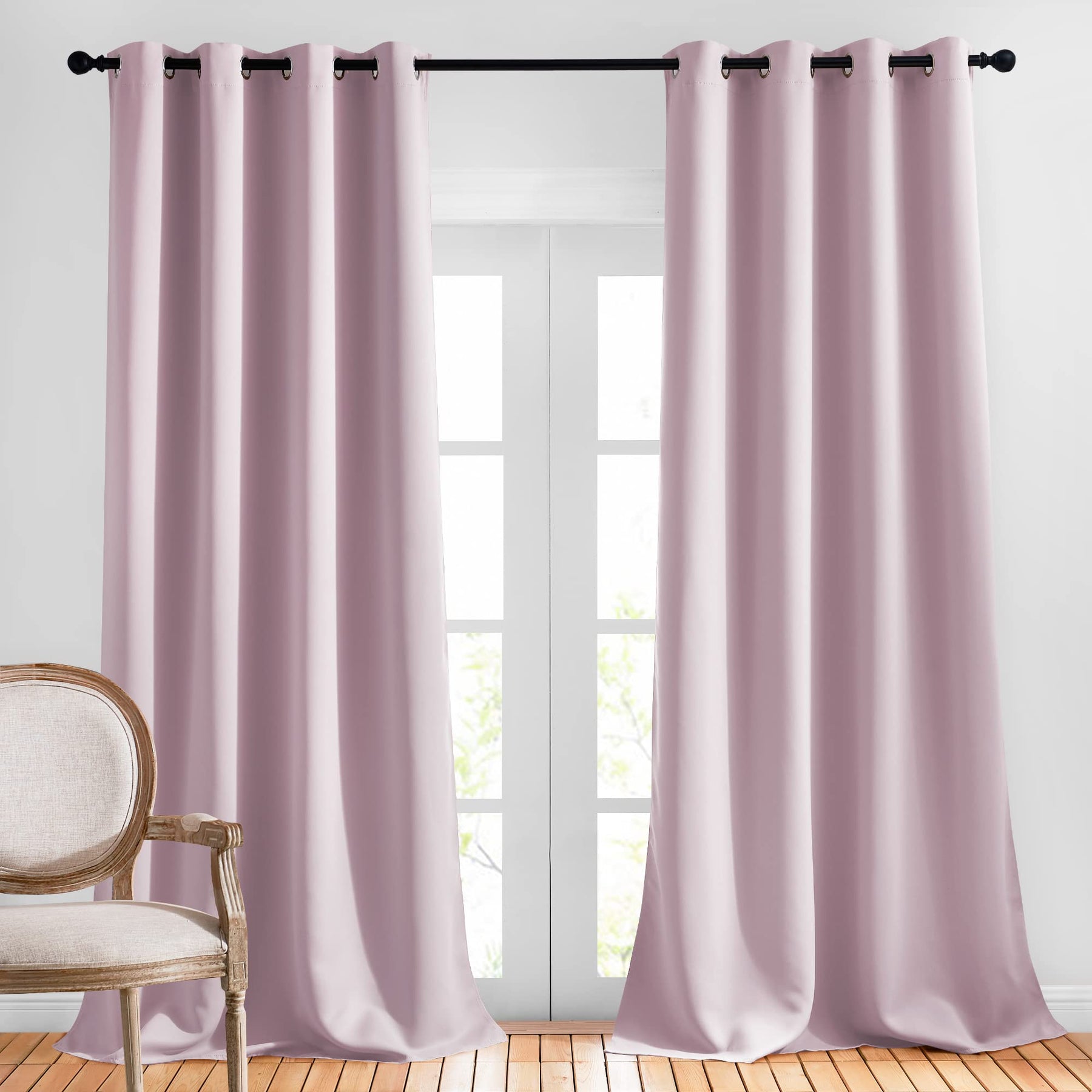 Grommet Blackout Curtains Set for Windows