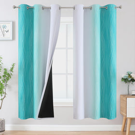 Estelar Textiler Ombre Blackout Curtains for Bedroom 2 Panels Set
