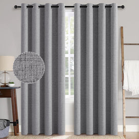 100% Blackout Linen Curtains for Bedroom & Living Room