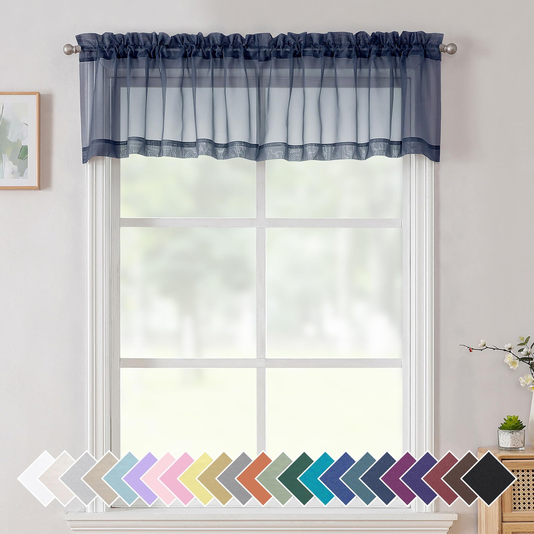 Airy Sheer Voile Curtains Set for Living Room & Bedroom