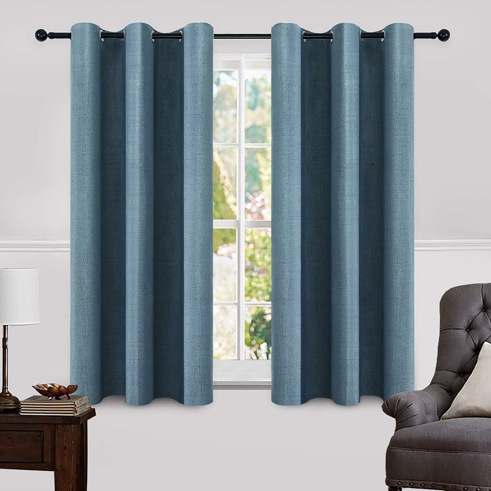100% Blackout Linen Curtains for Bedroom & Living Room