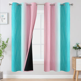 Estelar Textiler Ombre Blackout Curtains for Bedroom 2 Panels Set