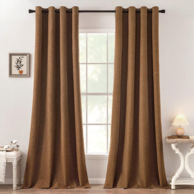 100% Blackout Linen Curtains for Bedroom & Living Room