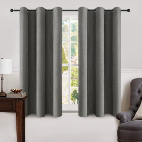 100% Blackout Linen Curtains for Bedroom & Living Room