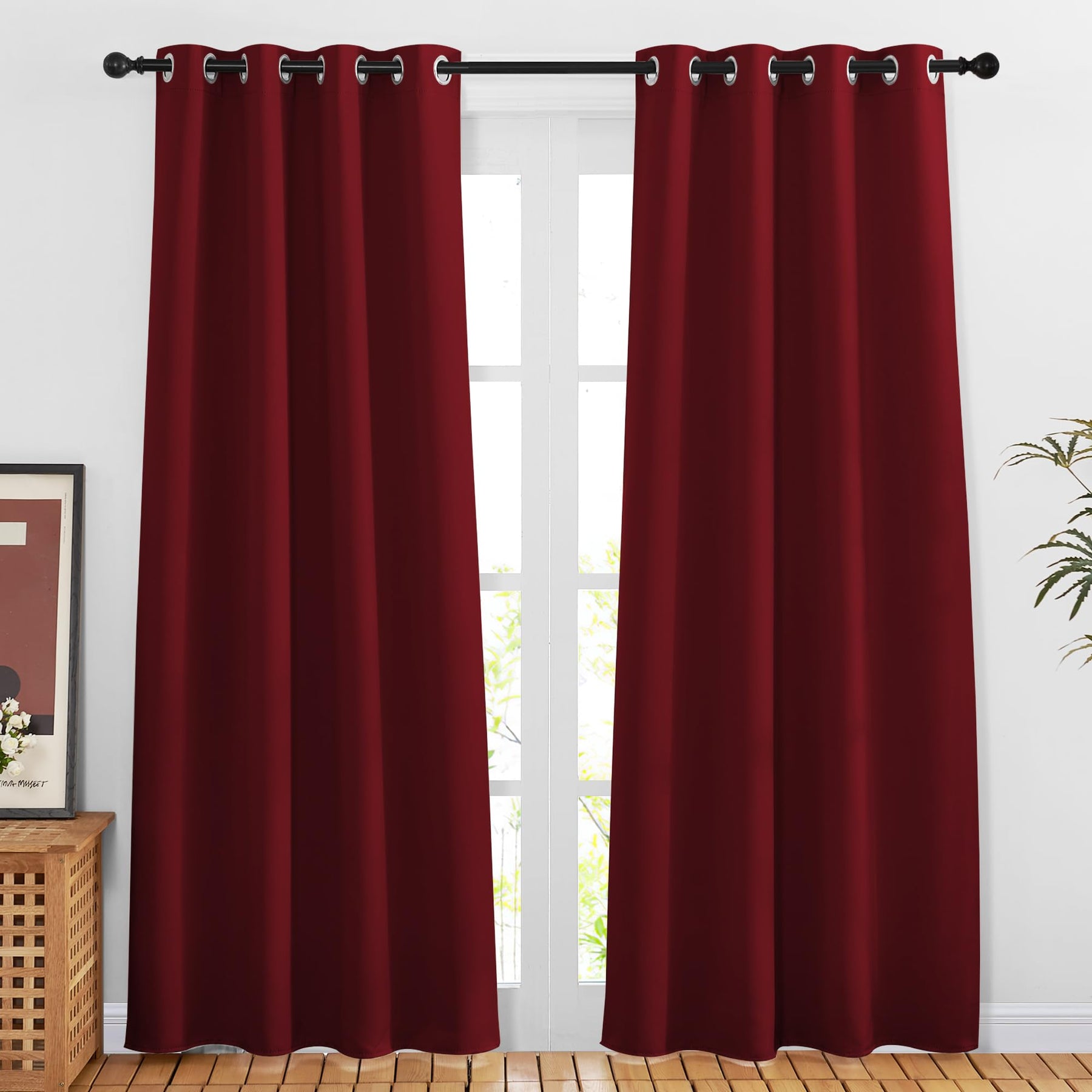 Grommet Blackout Curtains Set for Windows