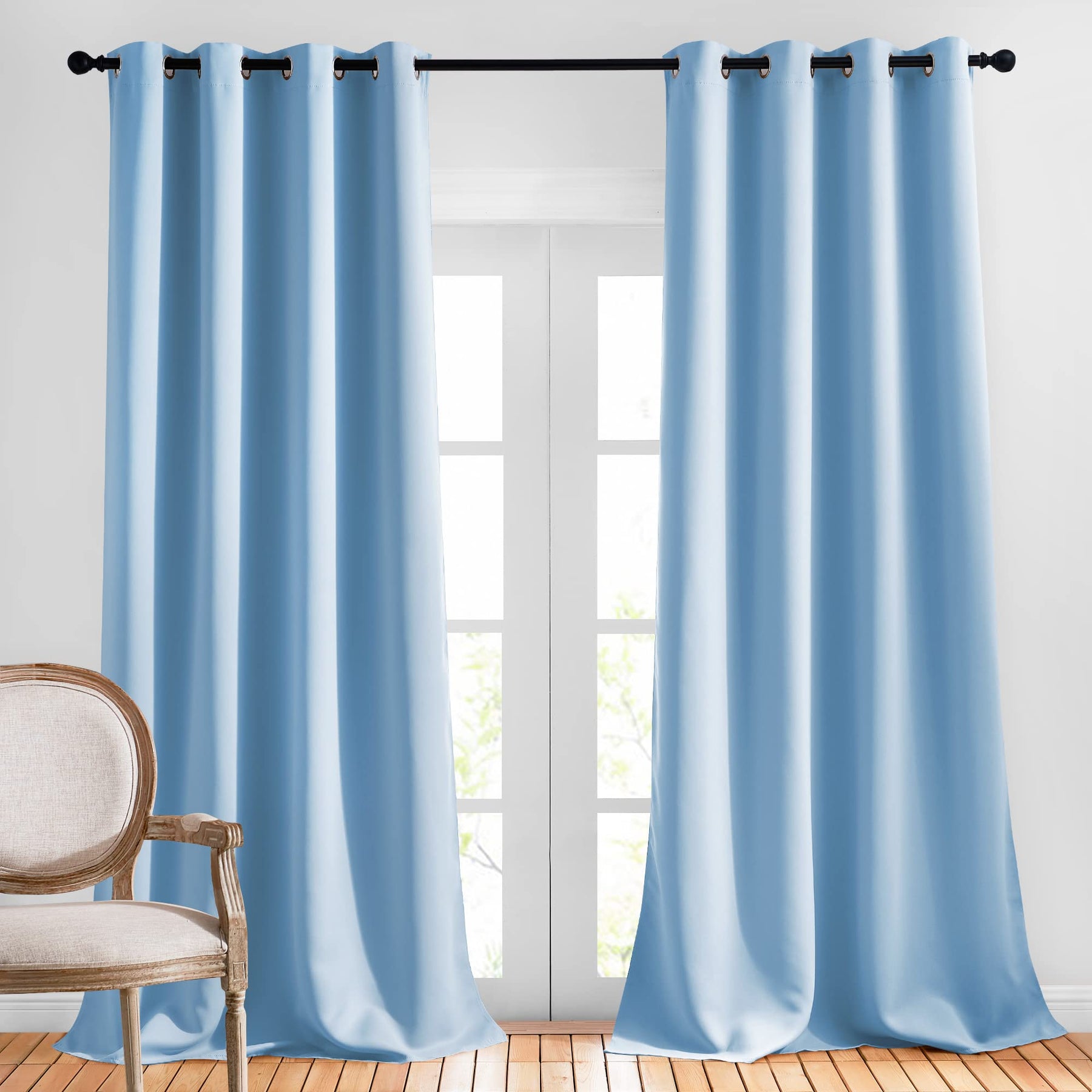 Grommet Blackout Curtains Set for Windows