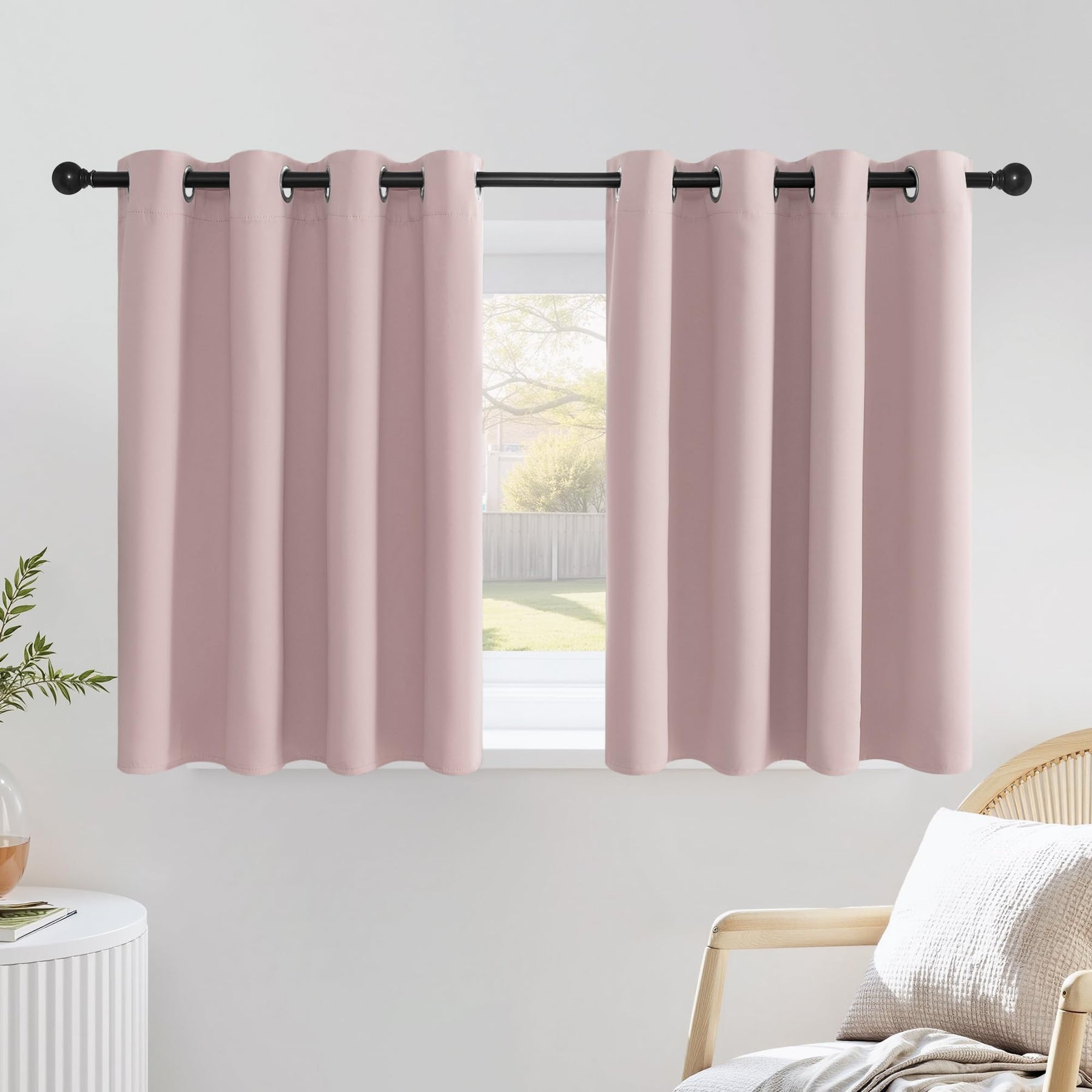 Grommet Blackout Curtains Set for Windows