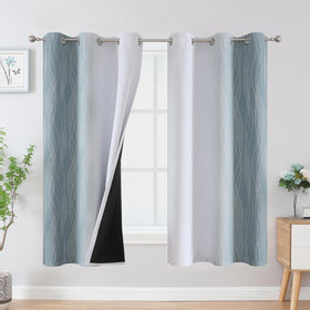 Estelar Textiler Ombre Blackout Curtains for Bedroom 2 Panels Set