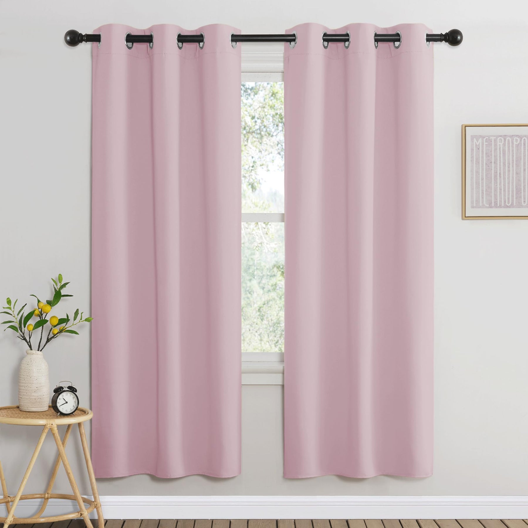 Grommet Blackout Curtains Set for Windows
