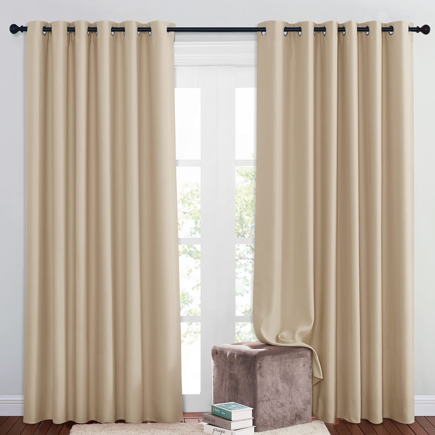 Grommet Blackout Curtains Set for Windows
