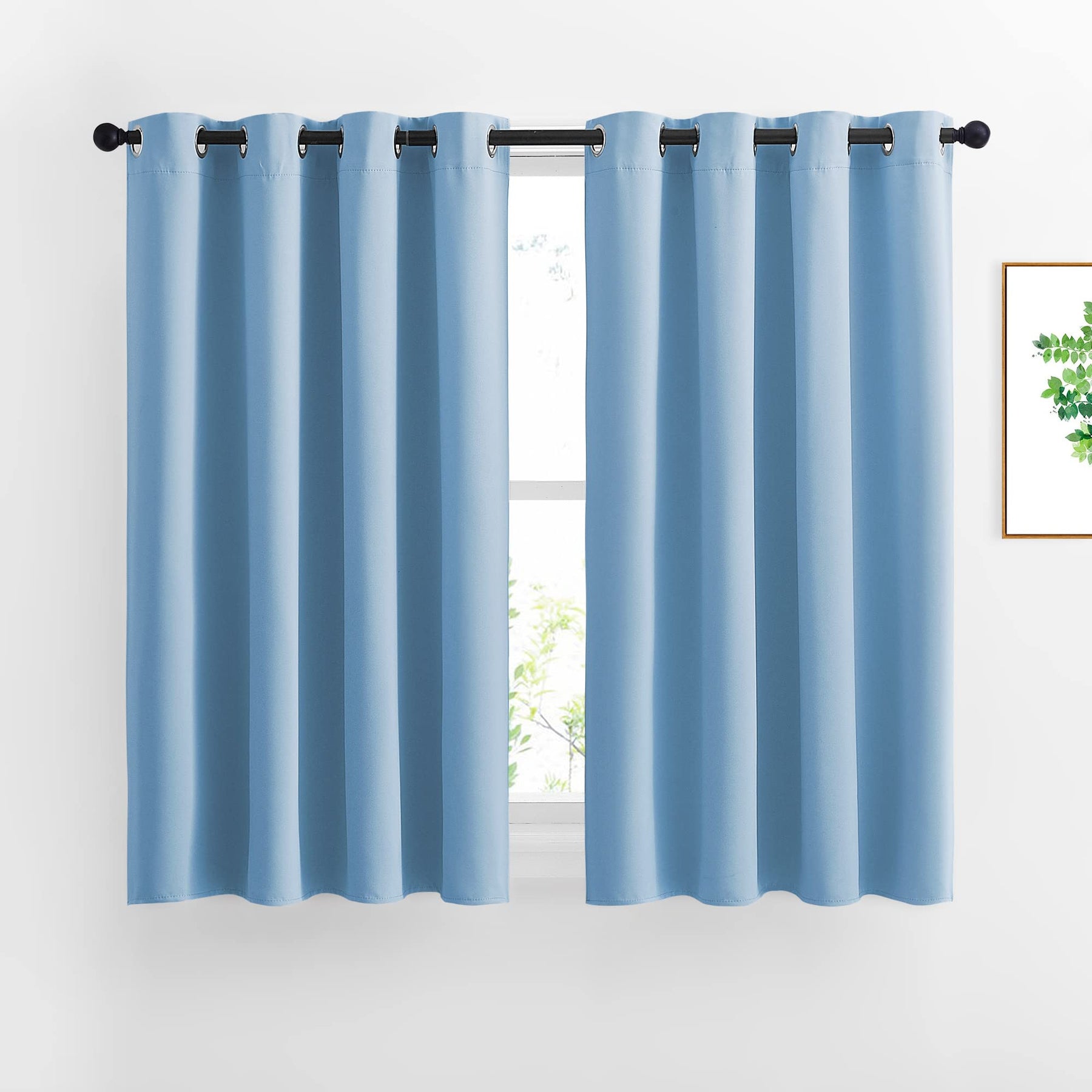Grommet Blackout Curtains Set for Windows