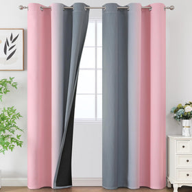 Estelar Textiler Ombre Blackout Curtains for Bedroom 2 Panels Set