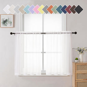 Airy Sheer Voile Curtains Set for Living Room & Bedroom