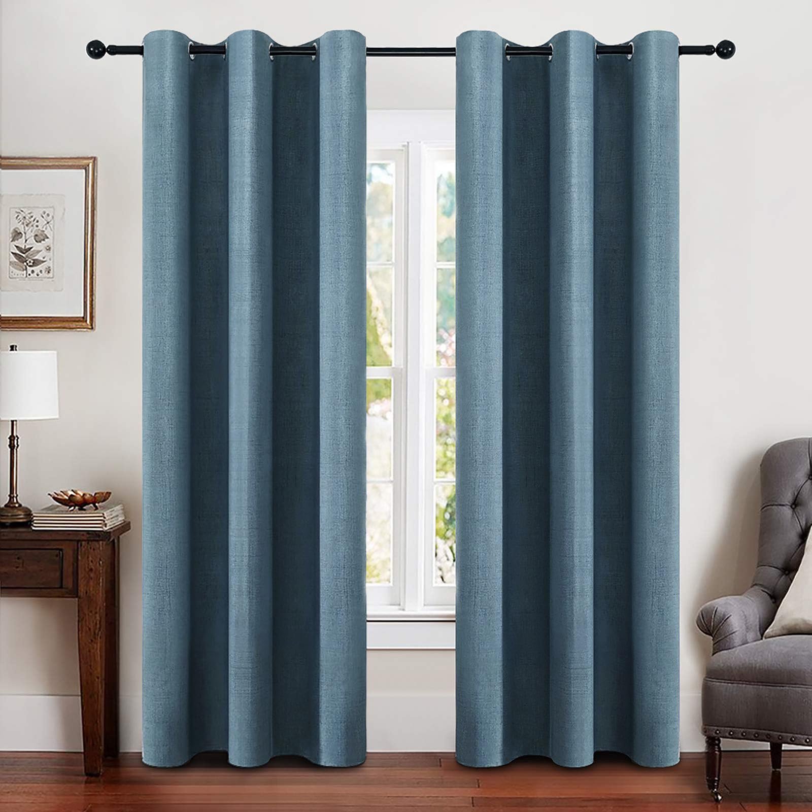 100% Blackout Linen Curtains for Bedroom & Living Room