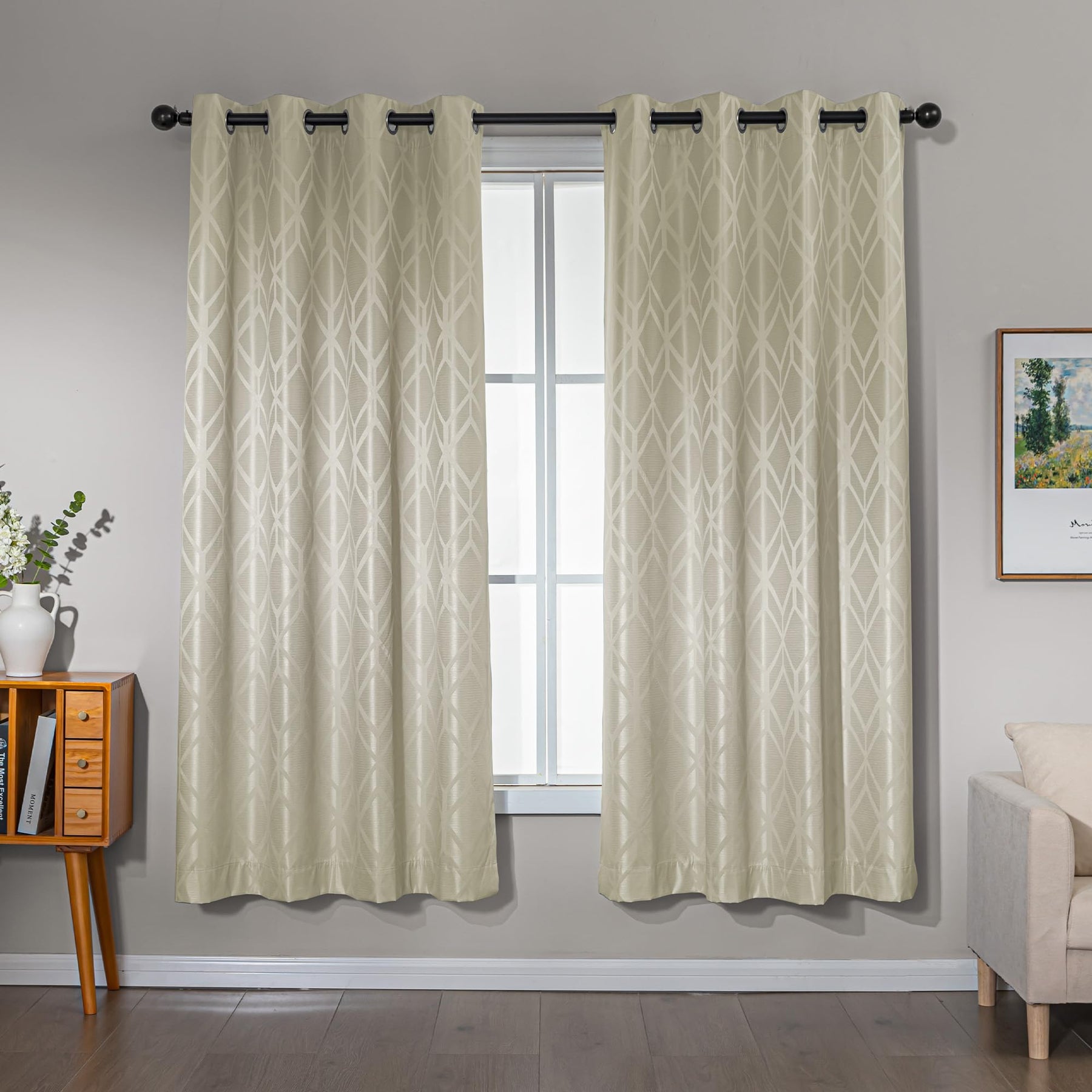 Jacquard 100% Blackout Thermal Insulated Curtains
