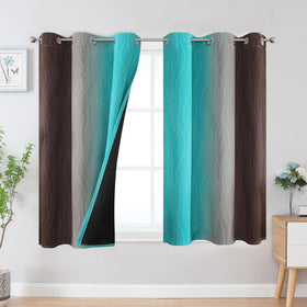 Estelar Textiler Ombre Blackout Curtains for Bedroom 2 Panels Set
