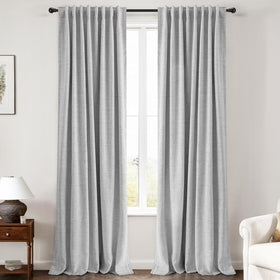 100% Blackout Linen Curtains for Bedroom