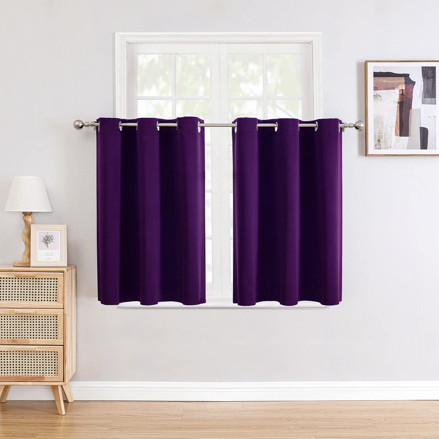 Grommet Blackout Curtains Set for Bedroom & Living Room