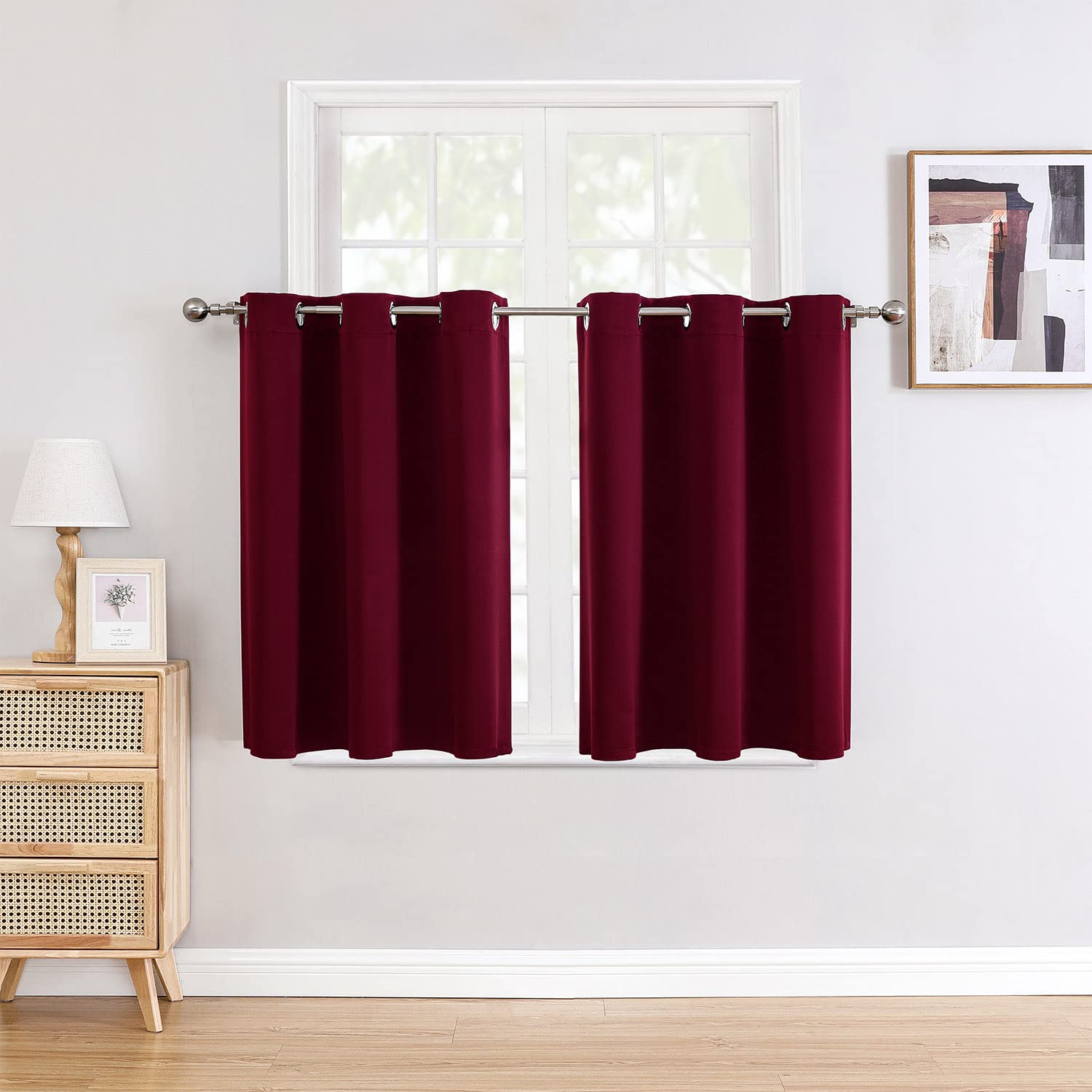 Grommet Blackout Curtains Set for Bedroom & Living Room