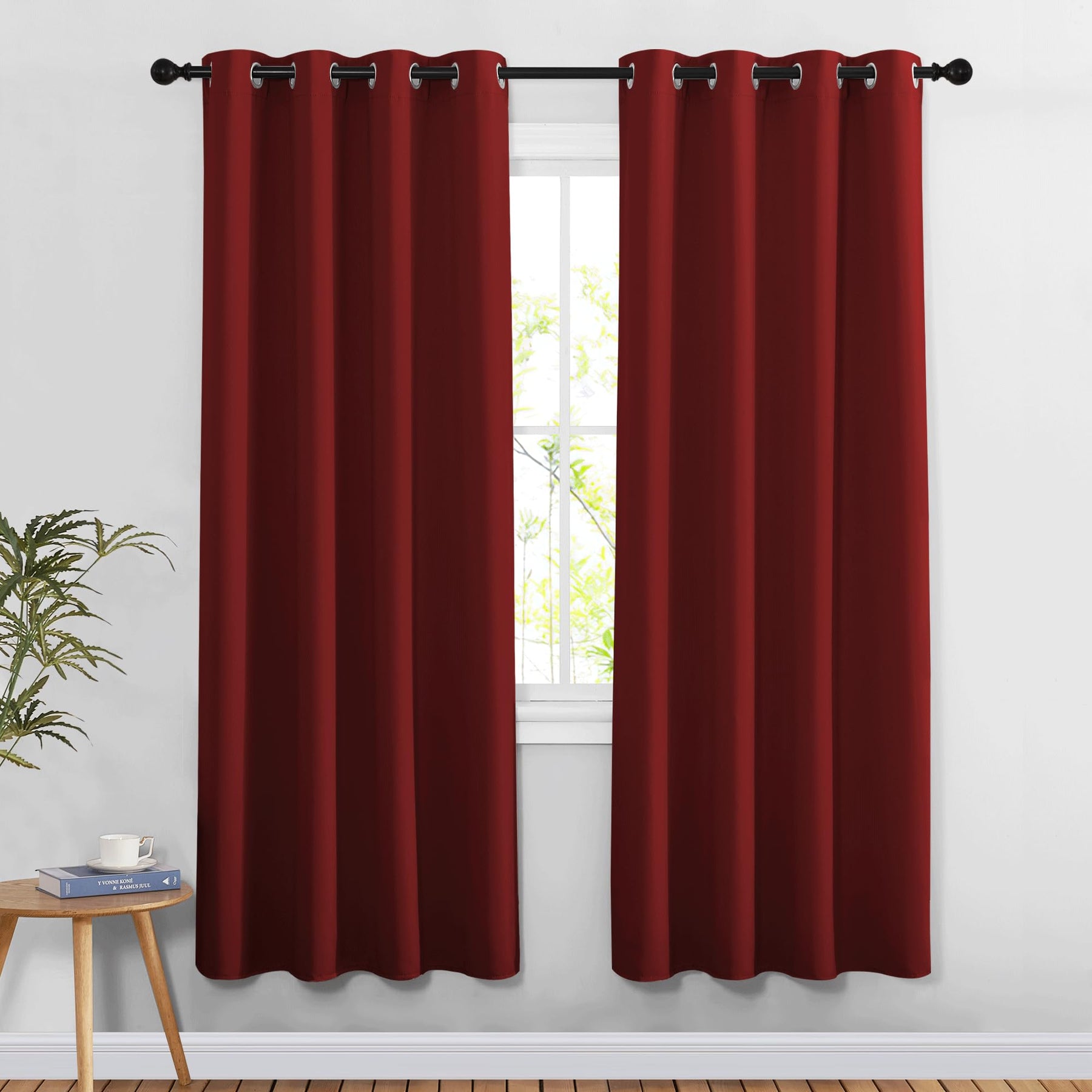 Grommet Blackout Curtains Set for Windows