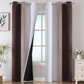 Estelar Textiler Ombre Blackout Curtains for Bedroom 2 Panels Set