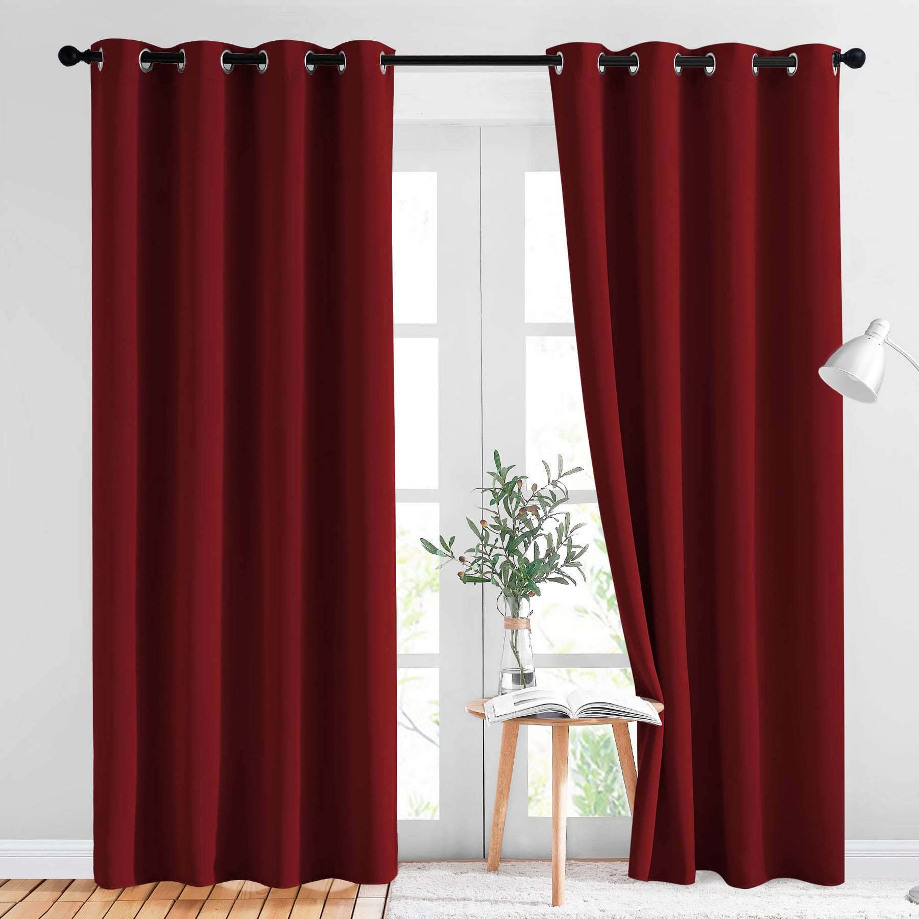 Grommet Blackout Curtains Set for Windows