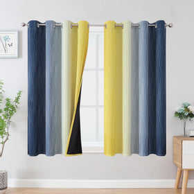 Estelar Textiler Ombre Blackout Curtains for Bedroom 2 Panels Set