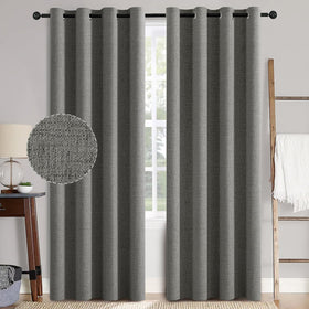 100% Blackout Linen Curtains for Bedroom & Living Room