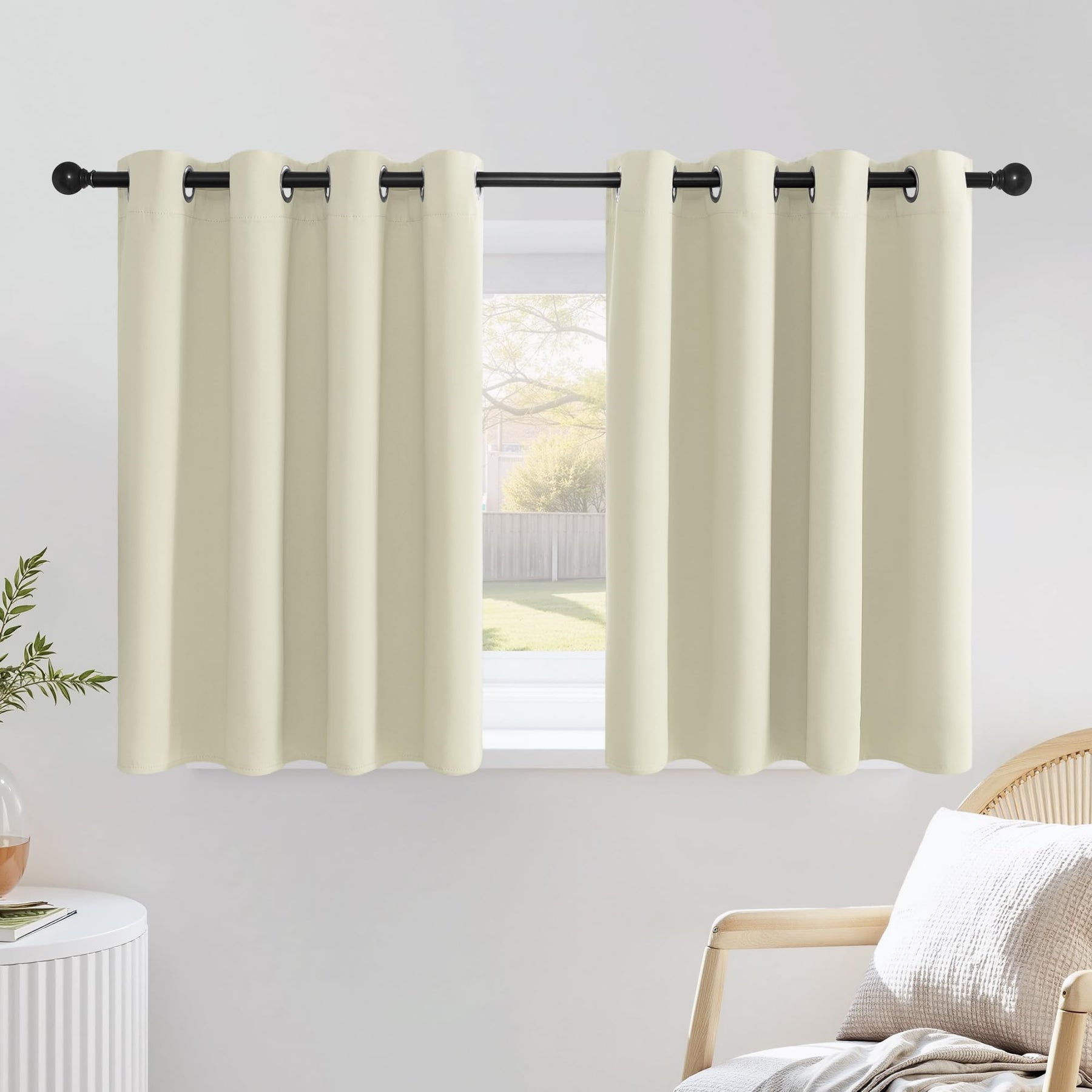 Grommet Blackout Curtains Set for Windows