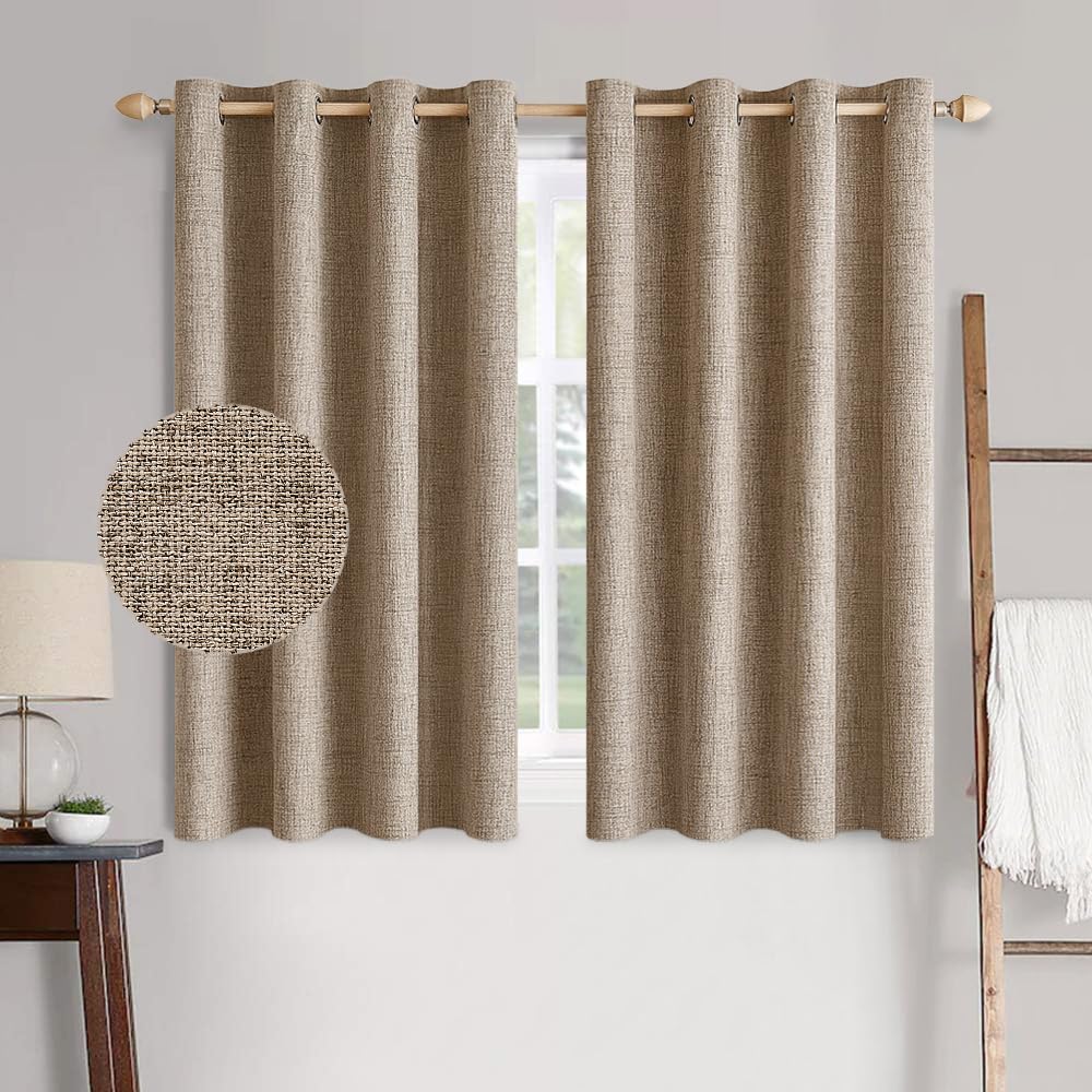 100% Blackout Linen Curtains for Bedroom & Living Room