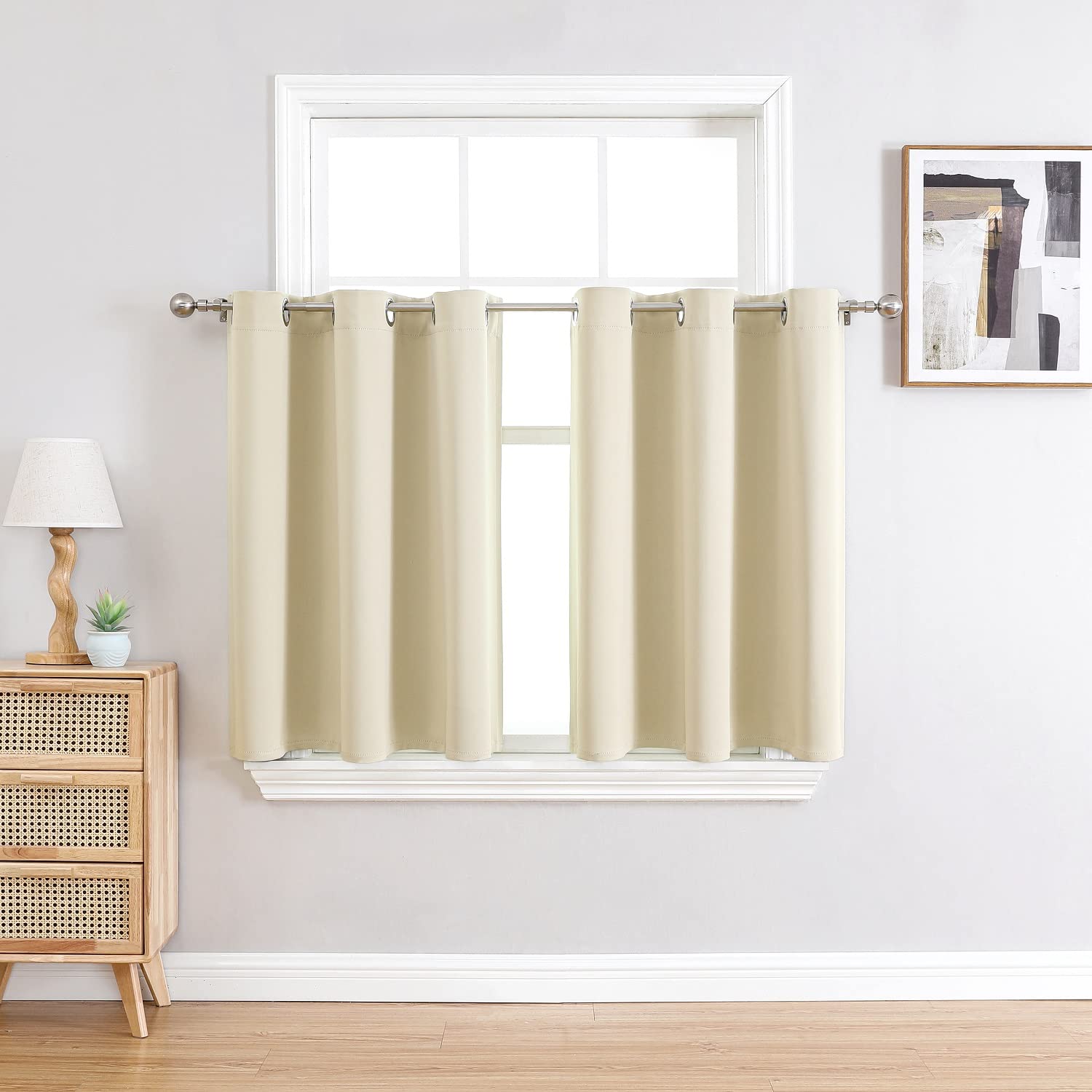 Grommet Blackout Curtains Set for Bedroom & Living Room
