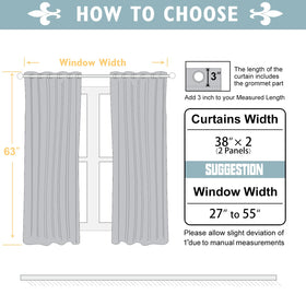 100% Blackout Thermal Insulated Grommet Curtains Set