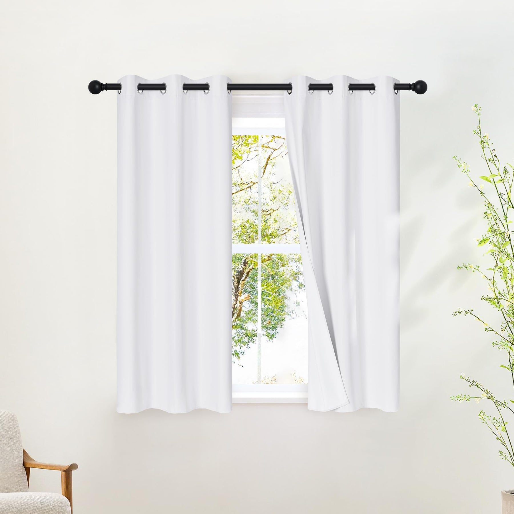 Grommet Blackout Curtains Set for Windows