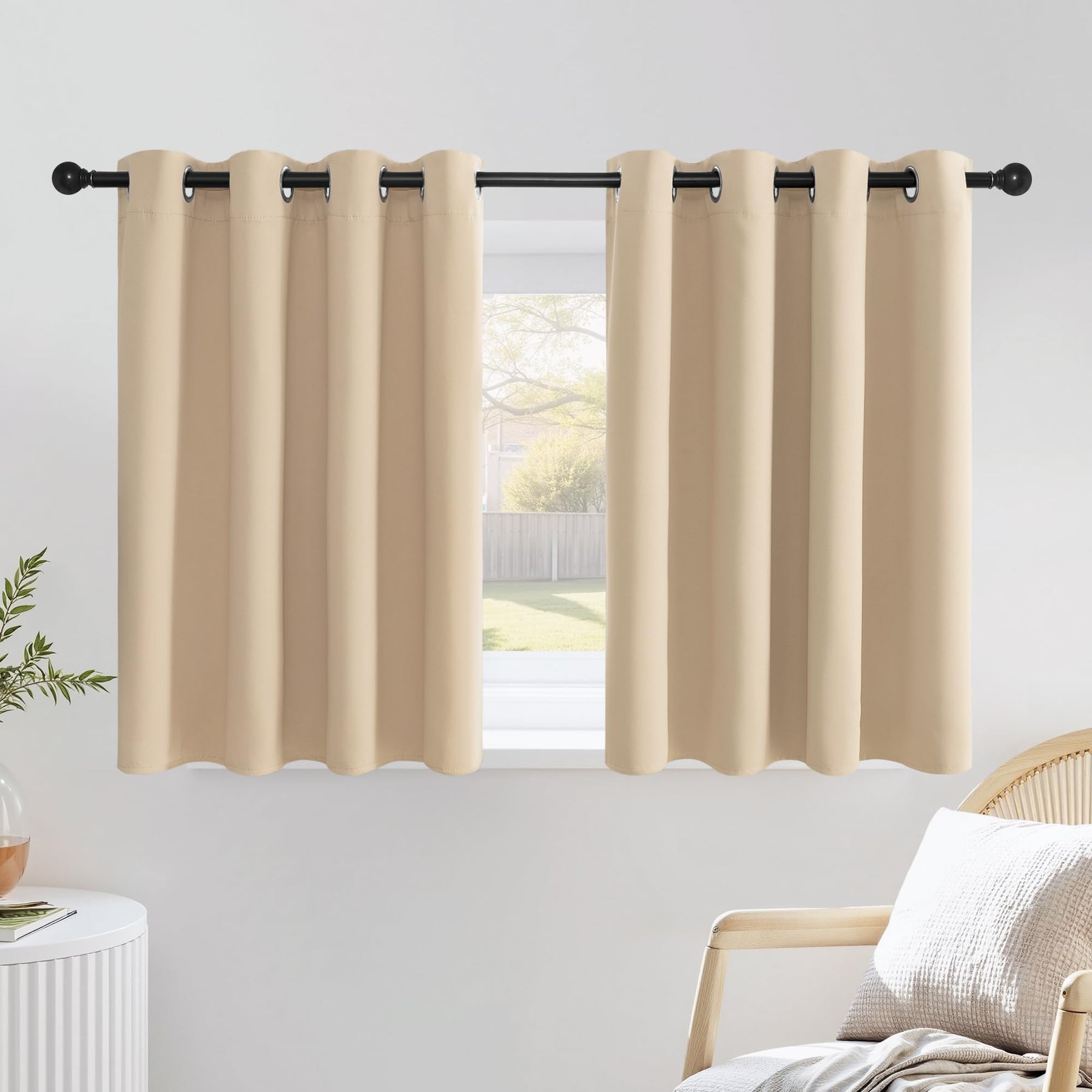 Grommet Blackout Curtains Set for Windows