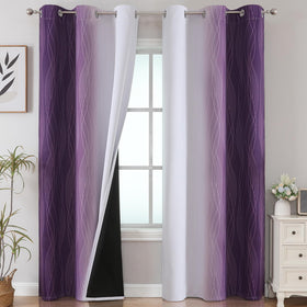 Estelar Textiler Ombre Blackout Curtains for Bedroom 2 Panels Set
