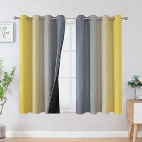 Estelar Textiler Ombre Blackout Curtains for Bedroom 2 Panels Set