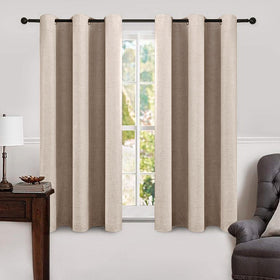 100% Blackout Linen Curtains for Bedroom & Living Room