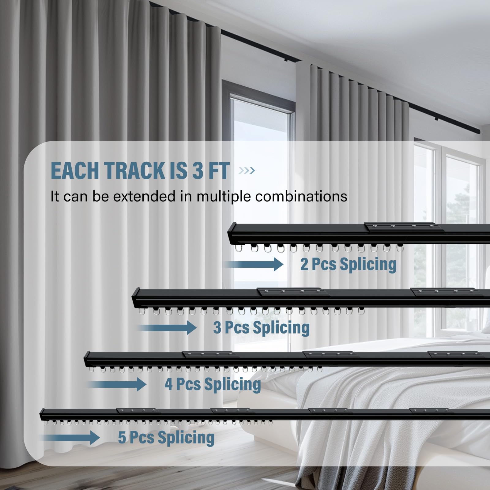 Hoeflife Curtain Track with clips